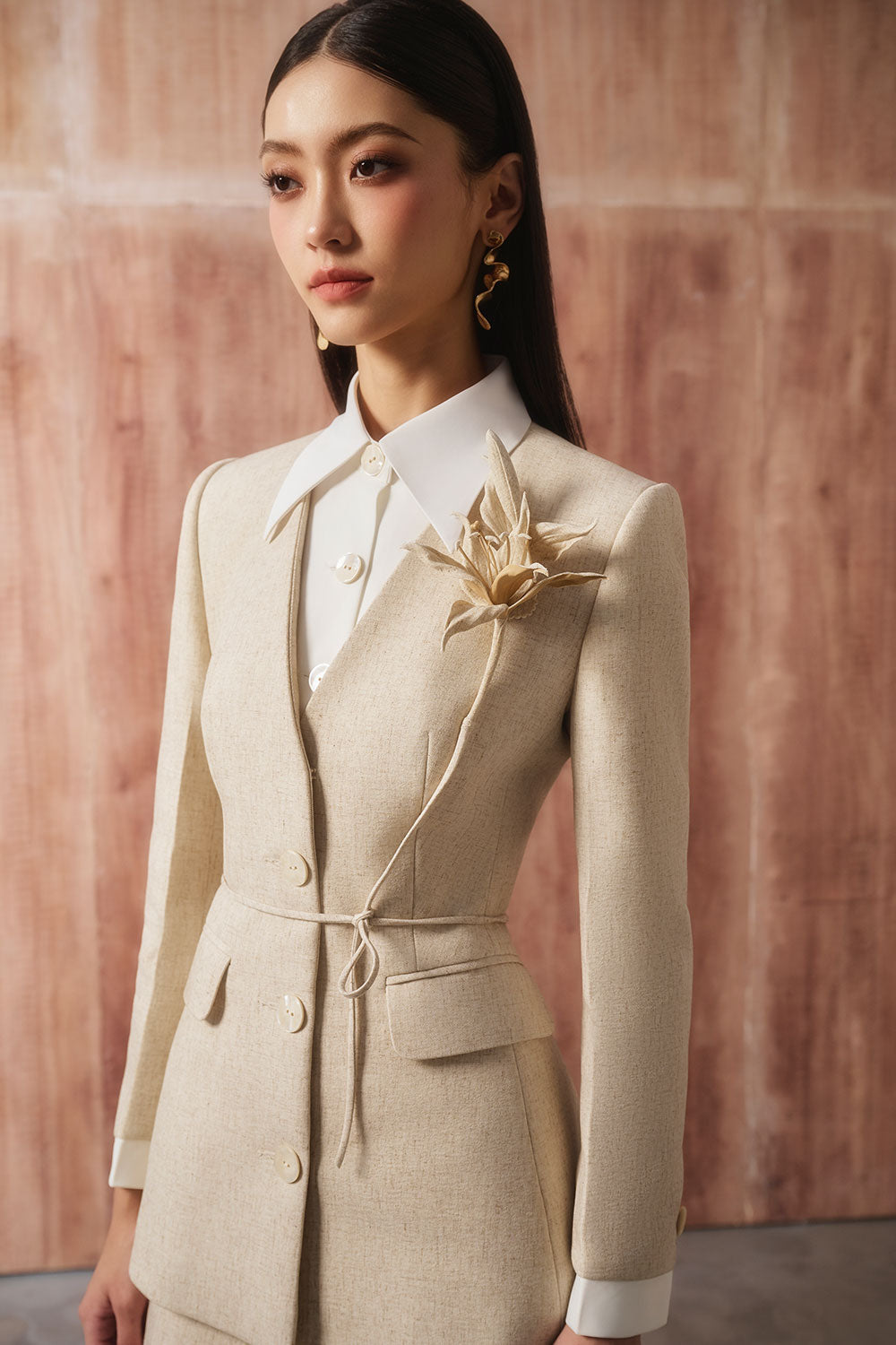 Monki Flower Linen Cotton Brooch