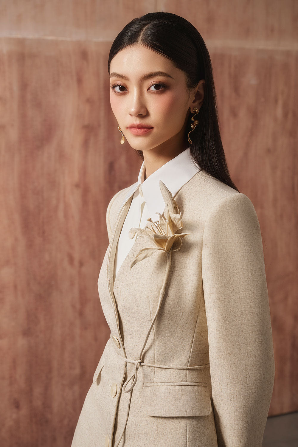 Monki Flower Linen Cotton Brooch