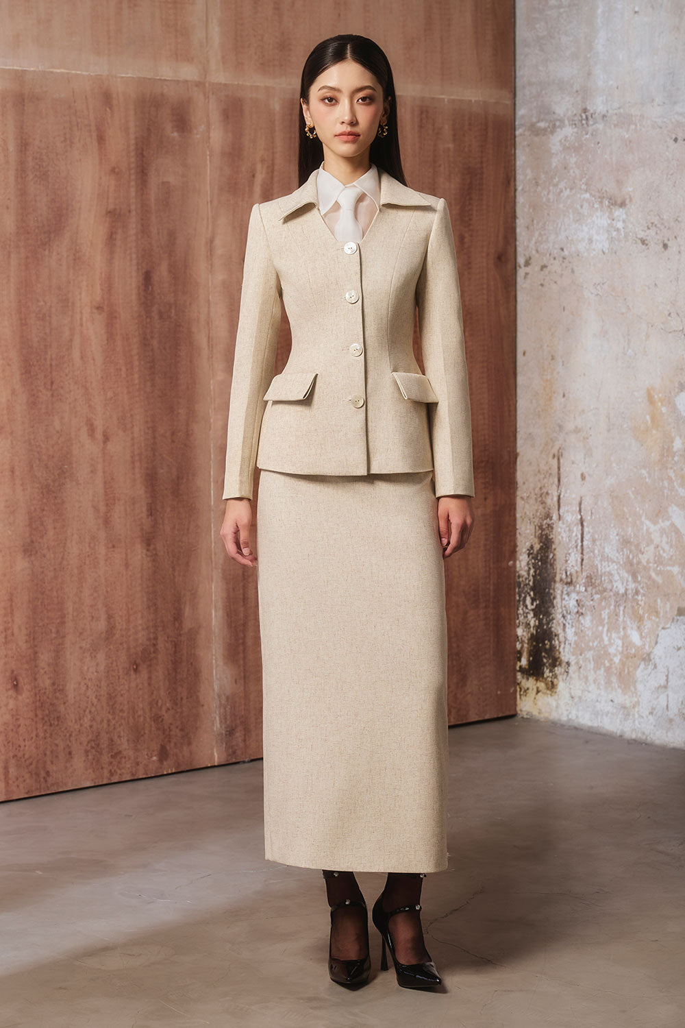 Laurent Straight See-Through Organza Shirt