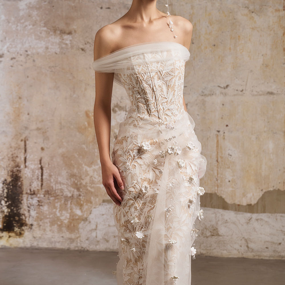 Cammy Sheath Off-Shoulder Lace Midi Dress