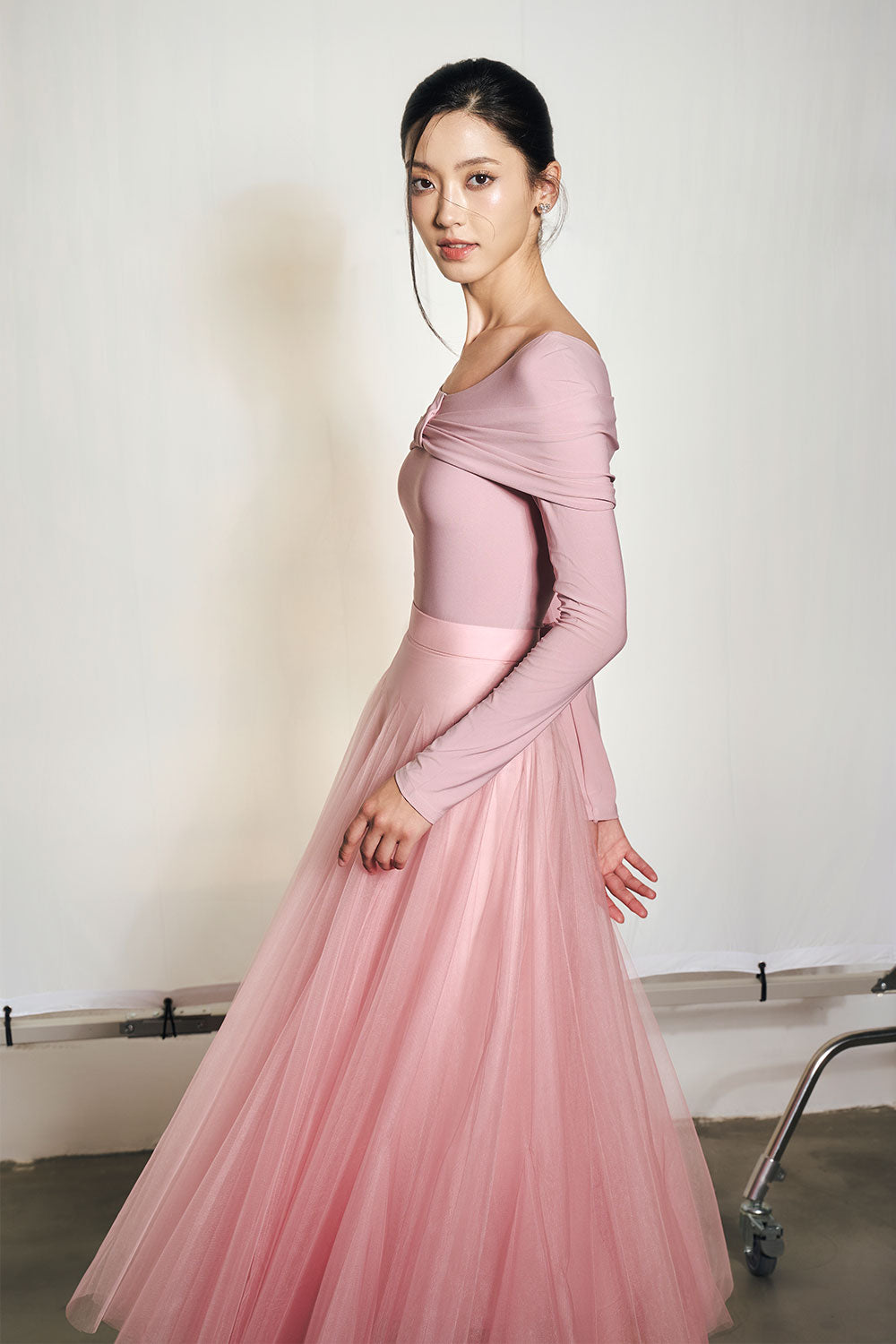 Hayden A-line Pleated Mesh Ankle Length Skirt