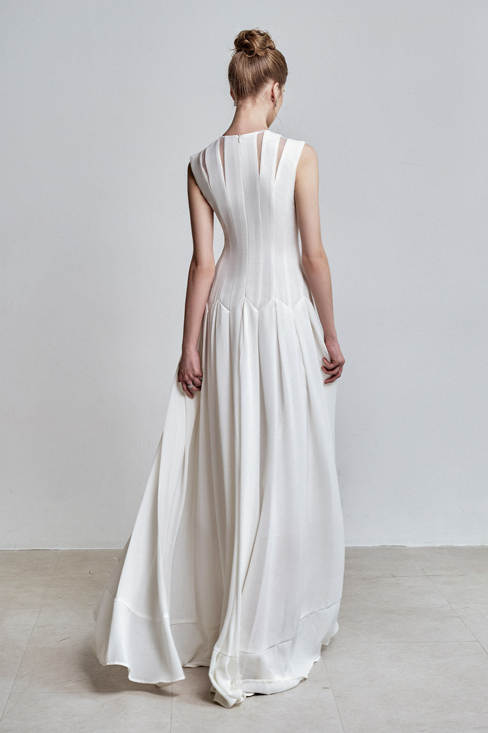 Juna A-line Jewel Neck Viscose Floor Length Dress