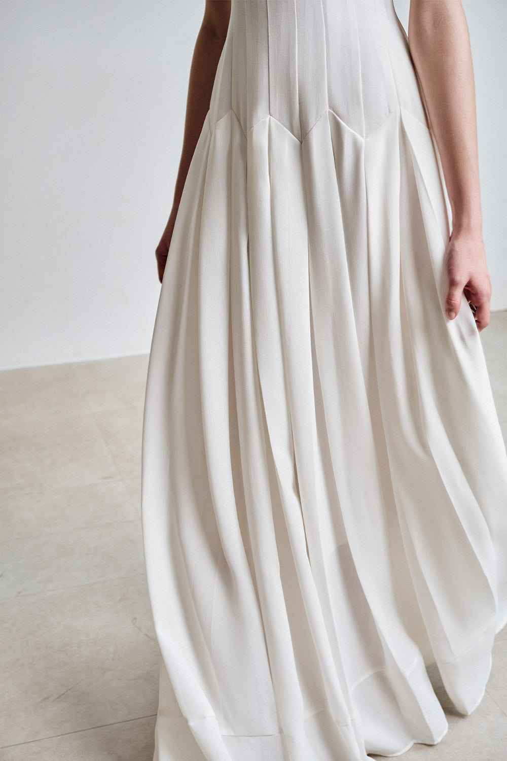 Juna A-line Jewel Neck Viscose Floor Length Dress