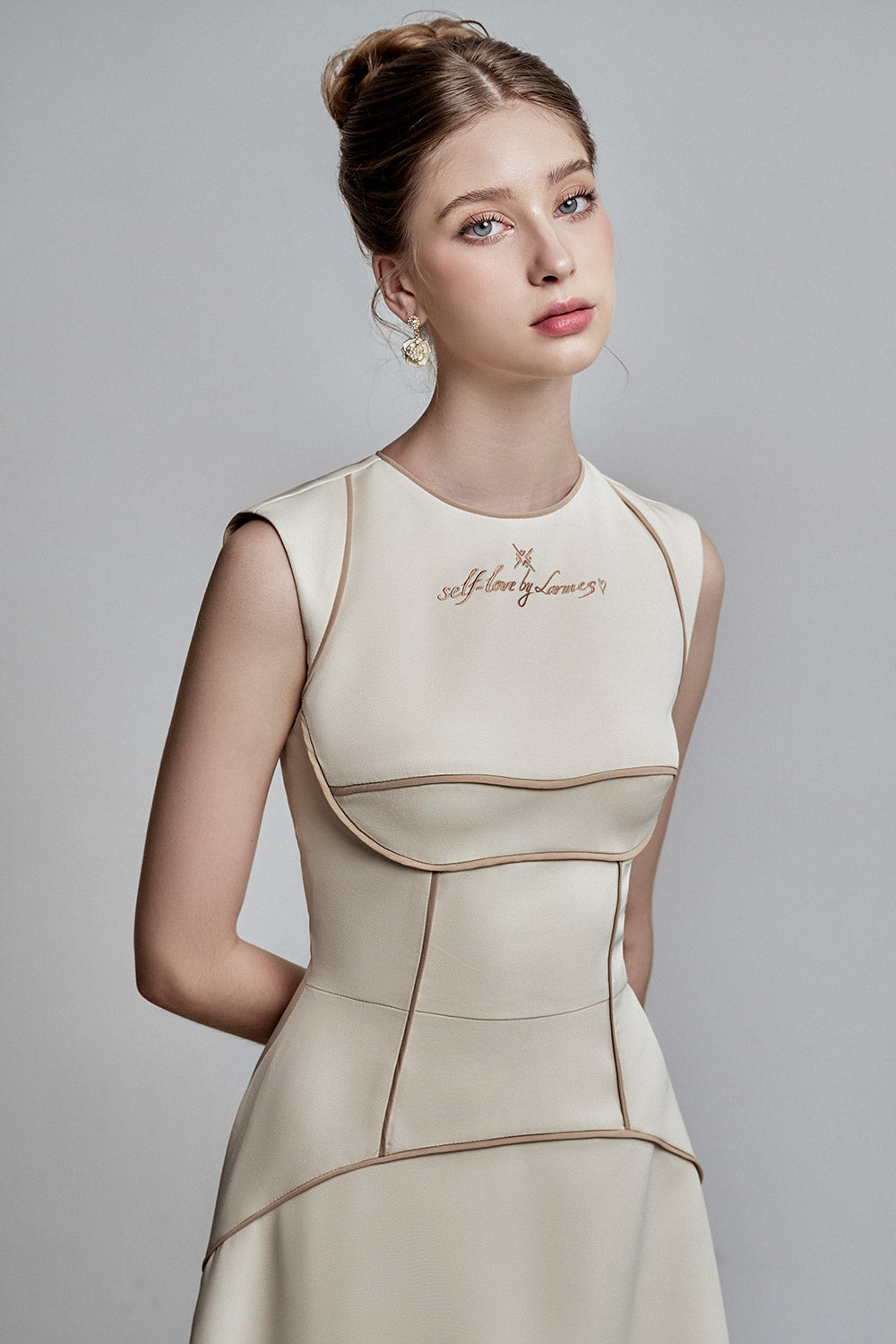 Hestia A-line Sleeveless Spandex Homespun Ankle Length Dress