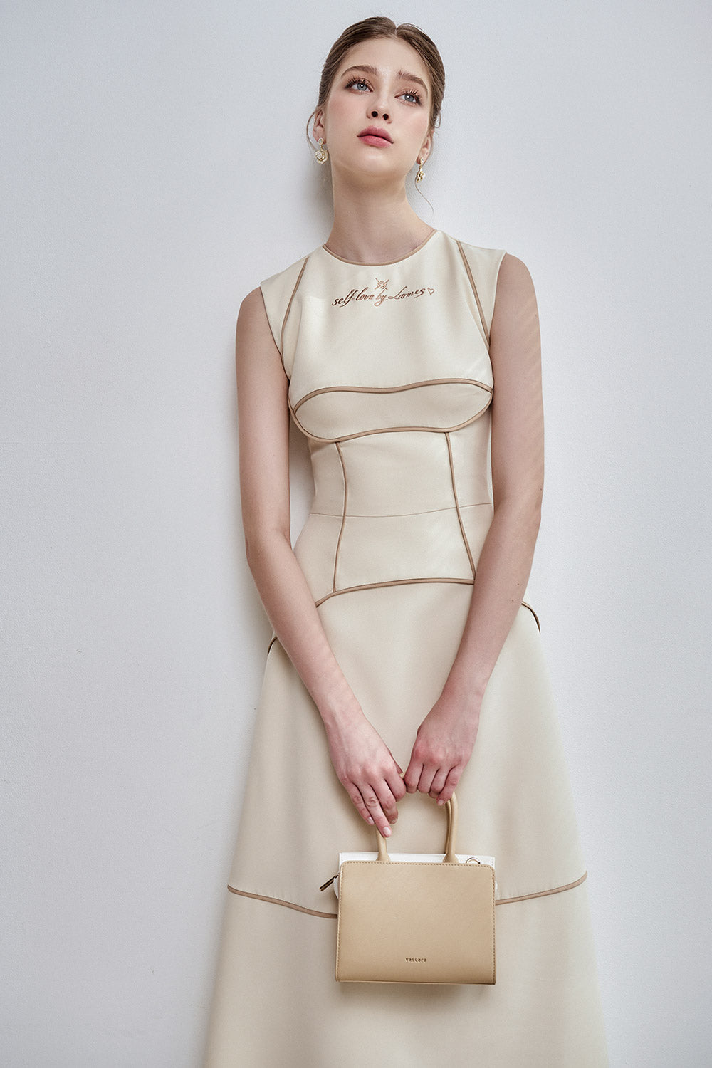 Hestia A-line Sleeveless Spandex Homespun Ankle Length Dress