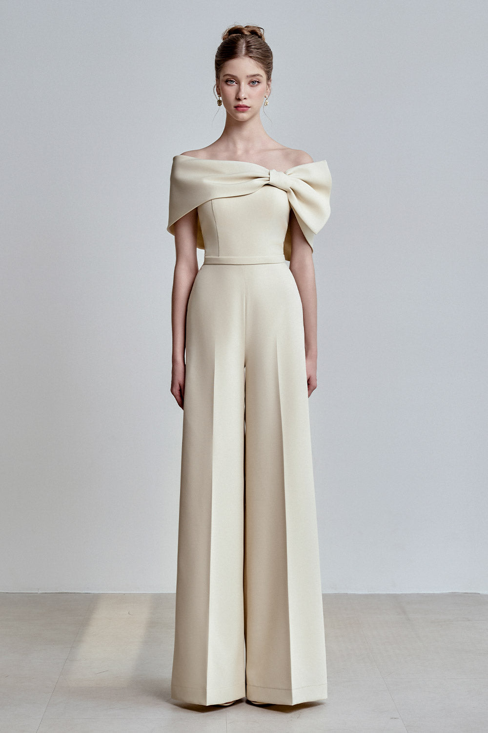 Lira Straight Off-Shoulder Spandex Homespun Floor Length Jumpsuit