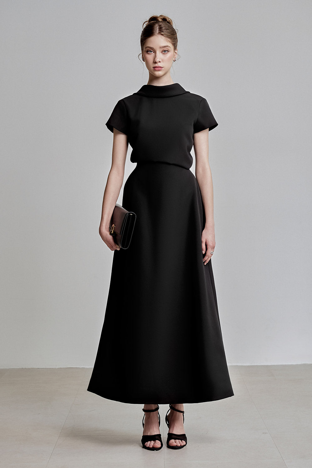 Elin Blouson Short Sleeved Polycotton Ankle Length Dress