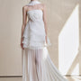 Gilda Pleated Draped Chiffon Floor Length Skirt