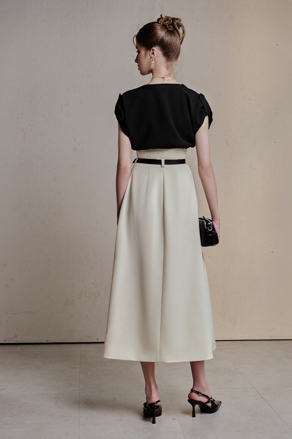 Wynter Wrap V-Neck Wool Crepe Top