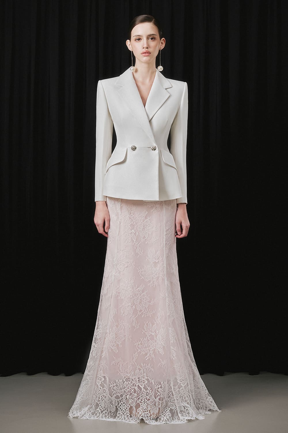 Rebper Peplum Double Breasted Cotton Blazer