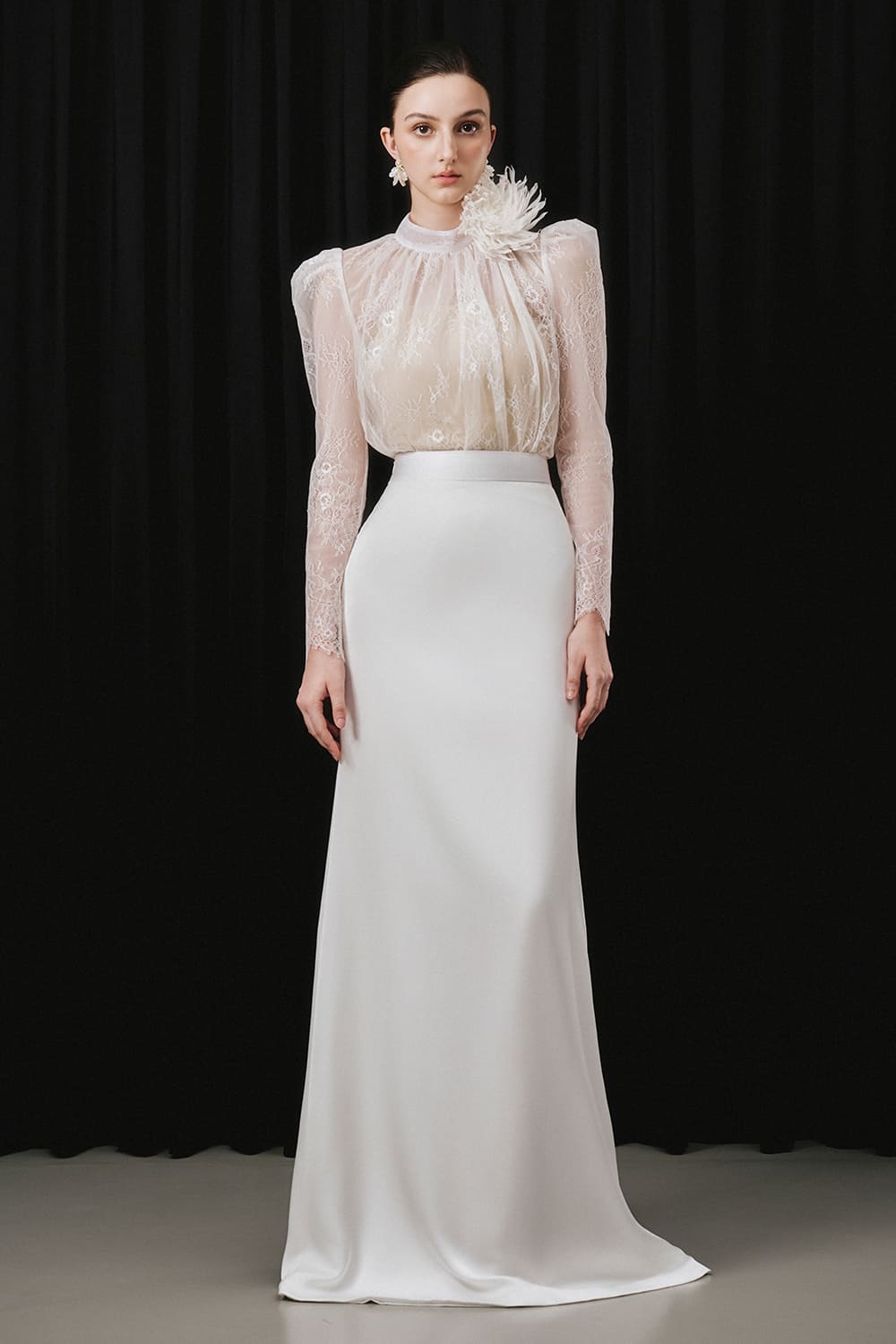 Hylien Mermaid High Waist Silk Satin Floor Length Skirt