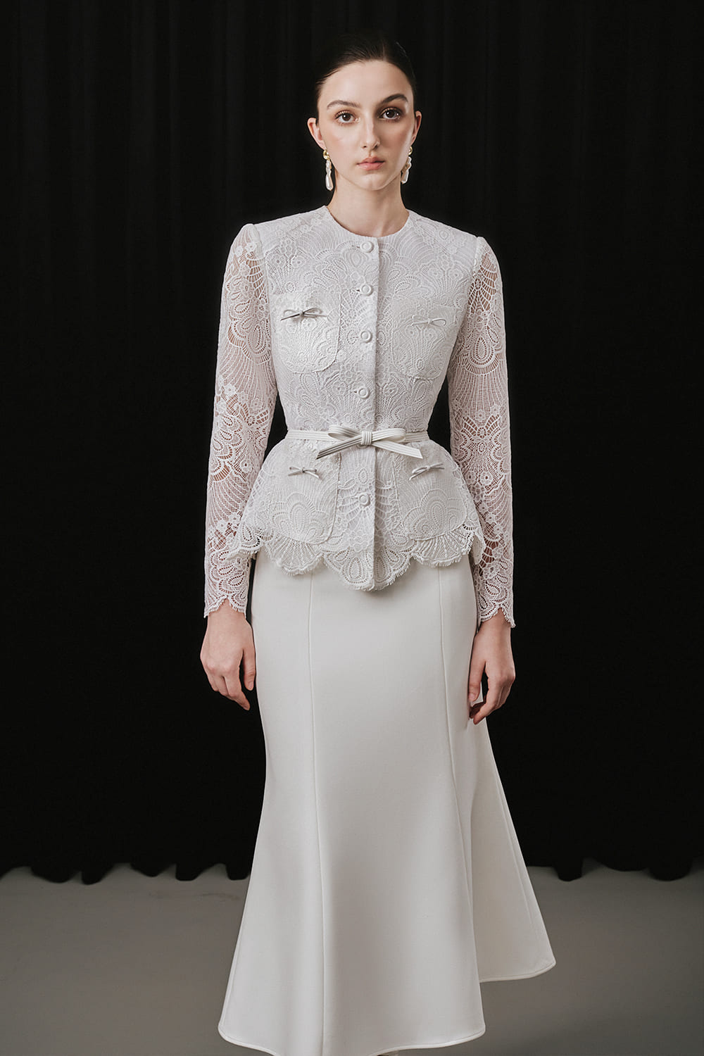 Noven Mermaid Ribbed Cotton Calf Length Skirt