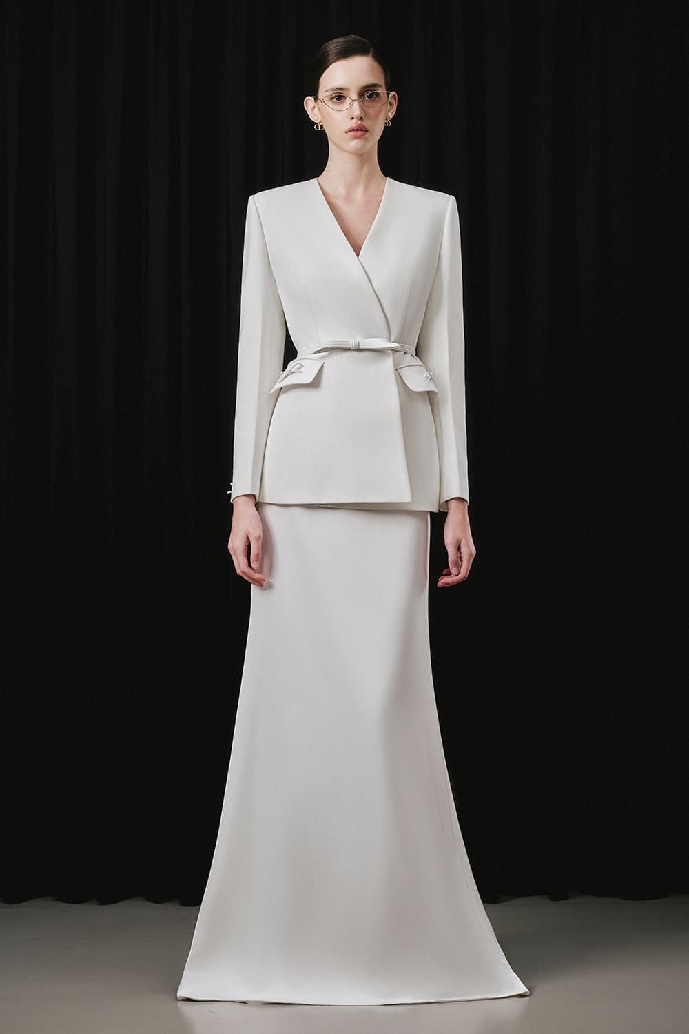 Hylien A-line Crossover Cotton Blazer