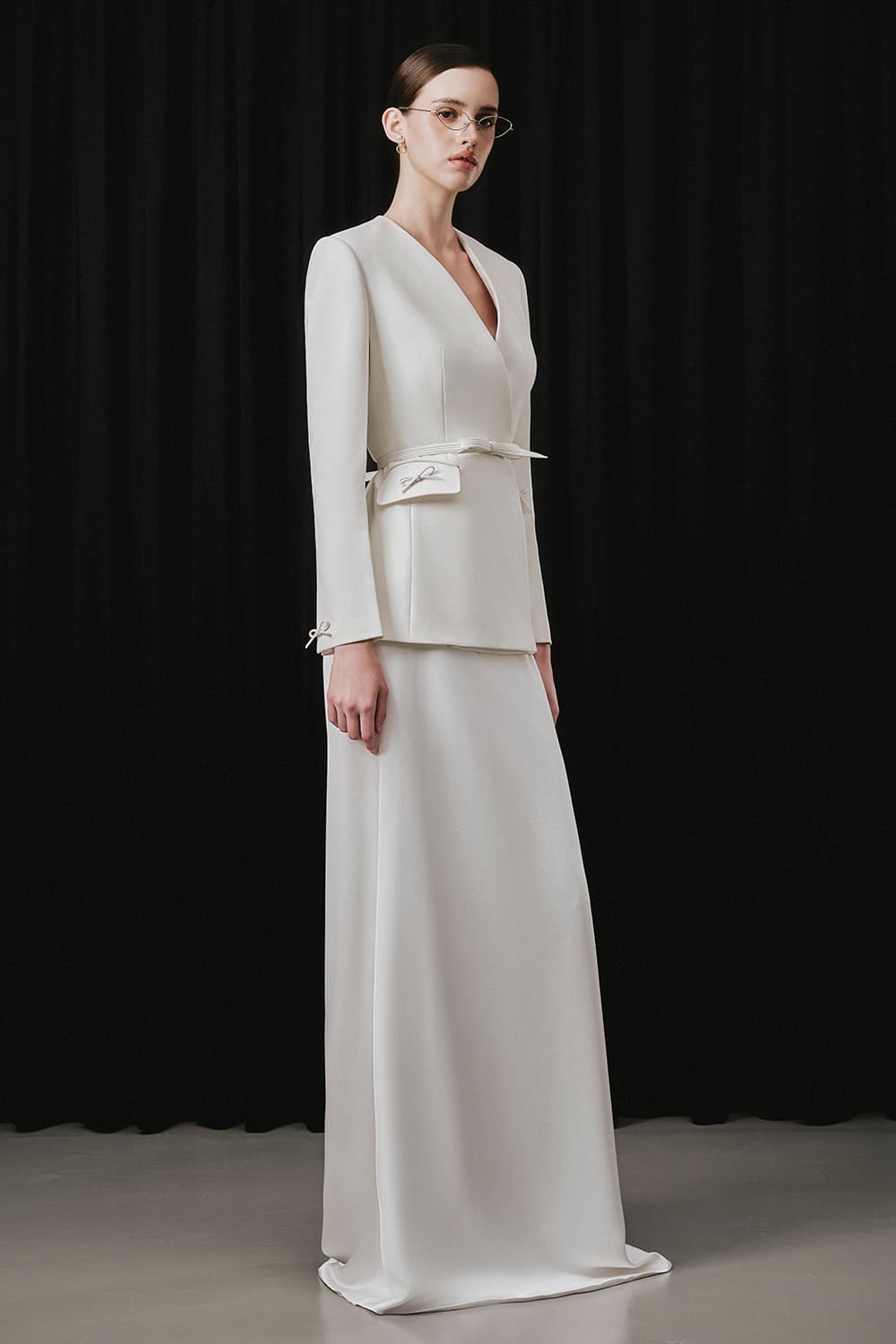 Hylien A-line Crossover Cotton Blazer