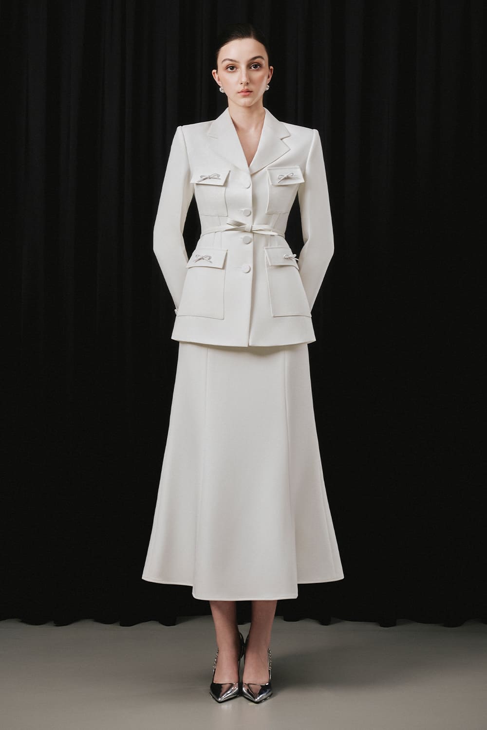 Noven A-line V-Neck Cotton Blazer