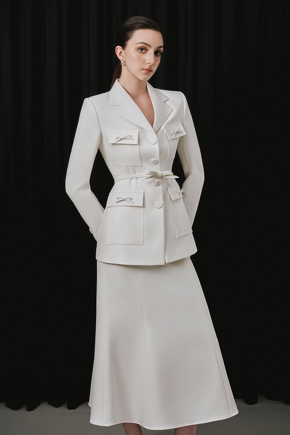 Noven A-line V-Neck Cotton Blazer