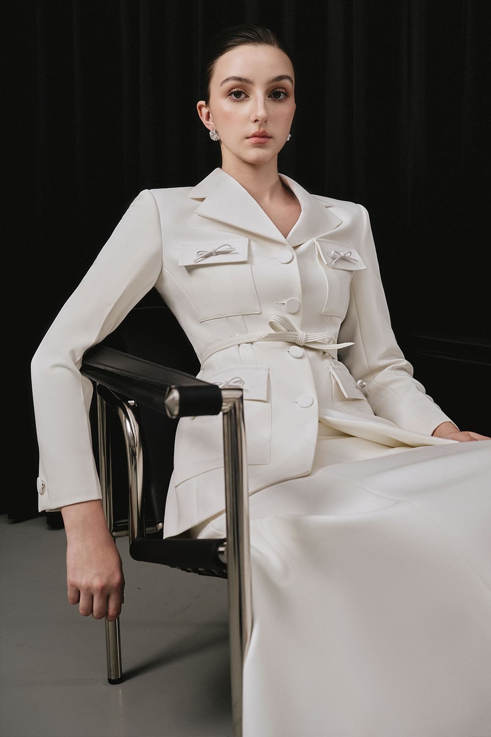 Noven A-line V-Neck Cotton Blazer