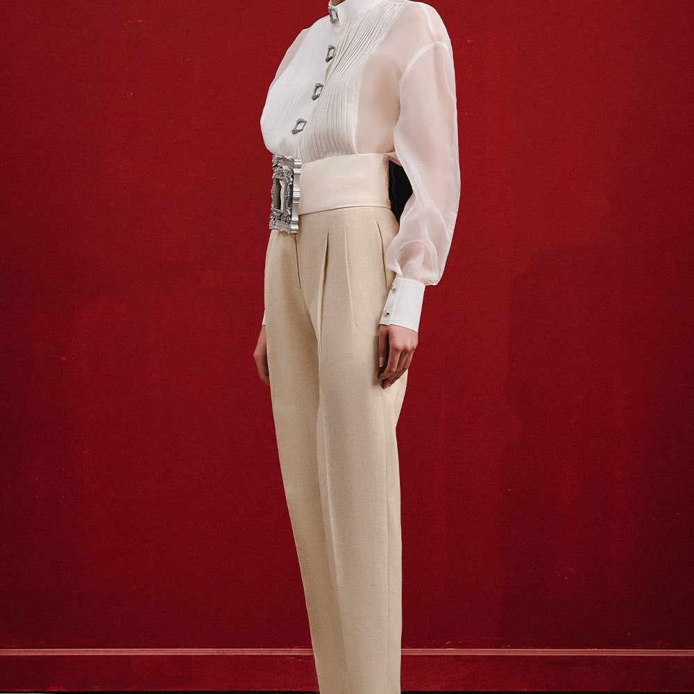 Lolike Straight High Waist Linen Cotton Ankle Length Pants