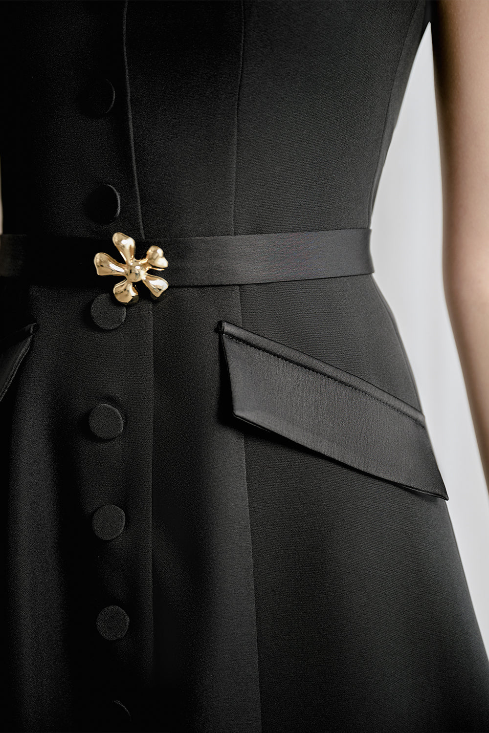 Refa A-line Round Neck Spandex Homespun Midi Dress