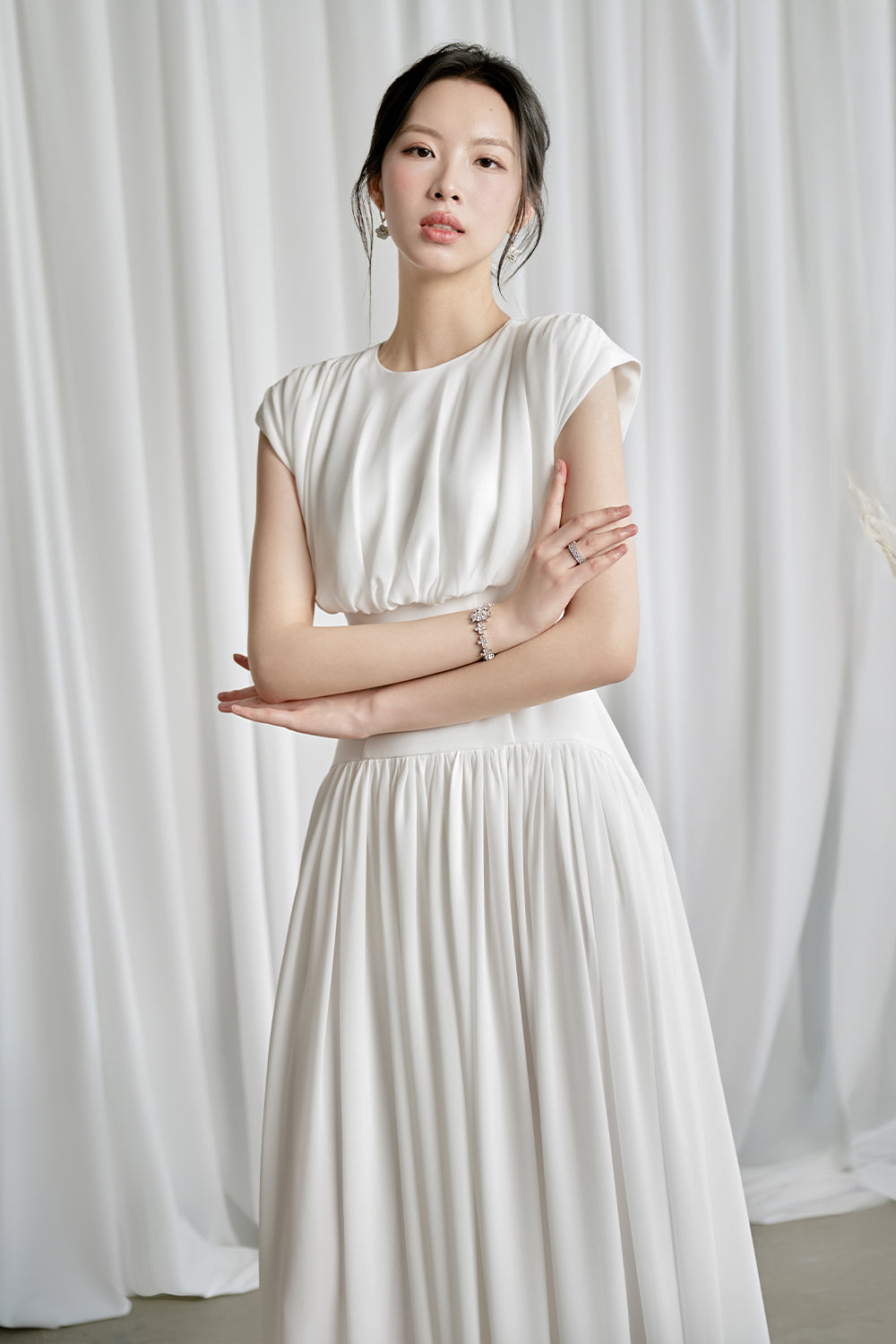 Rani A-line Corset Chiffon Midi Dress