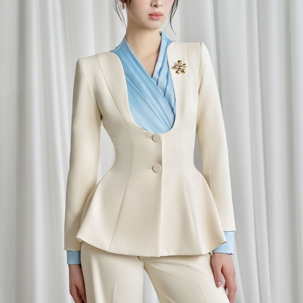 Trinity Straight Cowl Neck Silk Satin Top