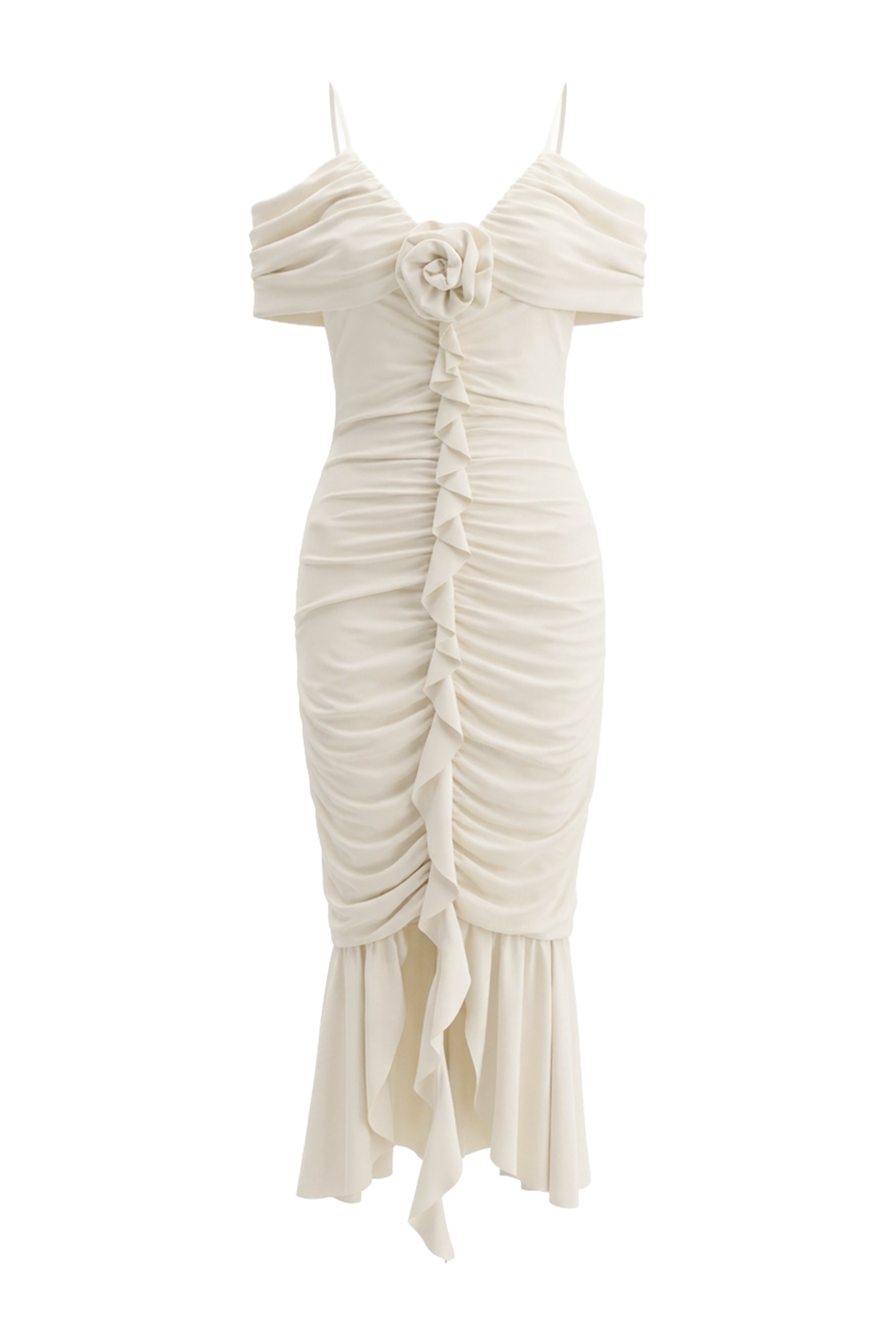 Untouched Ruched Midi Dress - MEAN BLVD