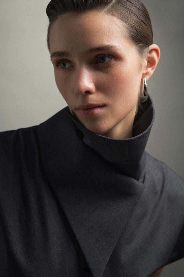 Ursula High Neck Draped Maxi Dress - MEAN BLVD