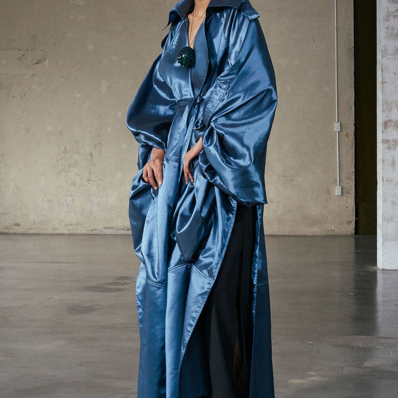Uy Batwing Sleeve Trench Coat - MEAN BLVD