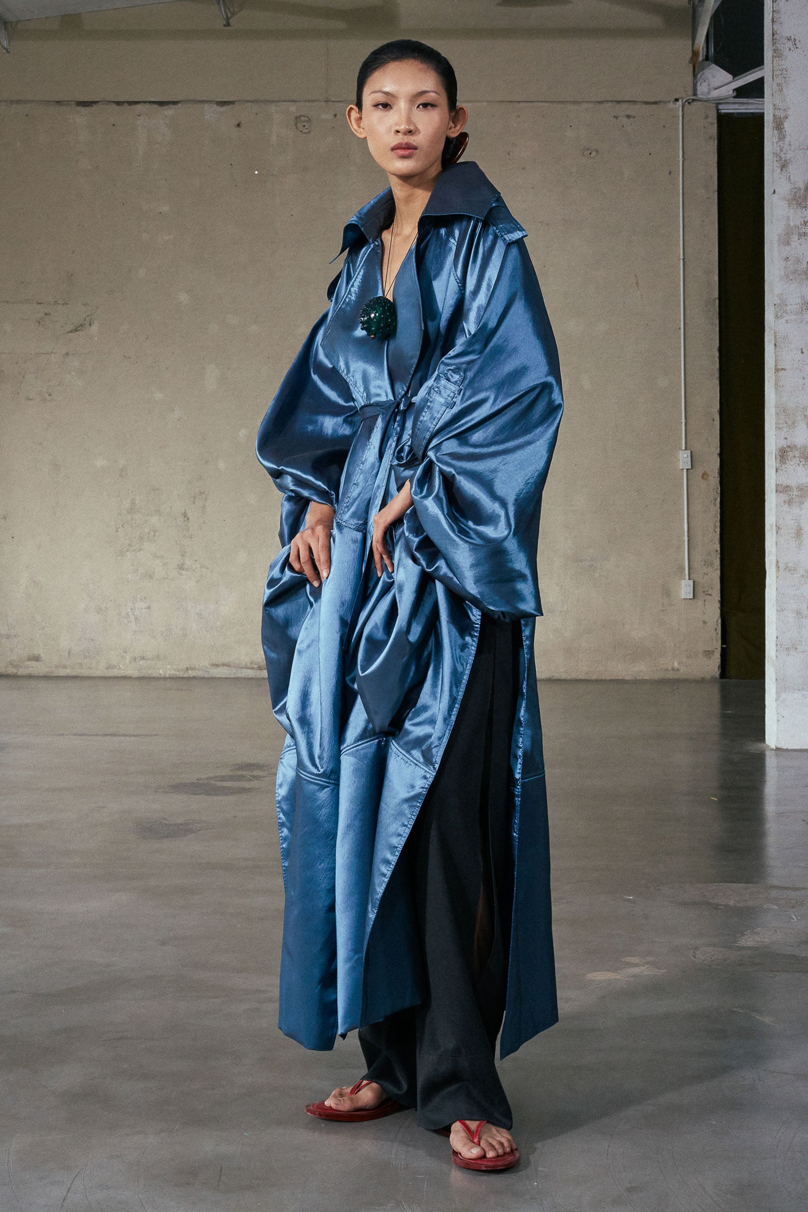 Uy Batwing Sleeve Trench Coat - MEAN BLVD