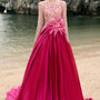 Zoe Ball Gown Sequin Duchess Satin Extra Long Length Dress