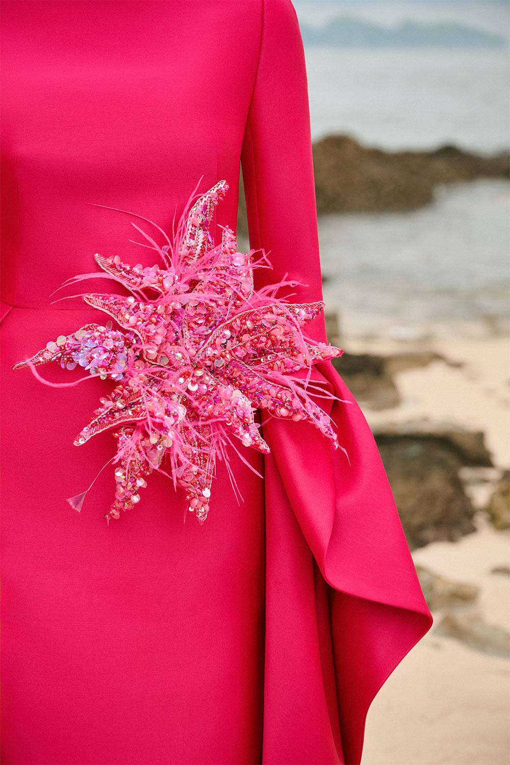 Nyla A-line Boat Neck Taffeta Floor Length Dress