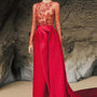 Zelda Asymmetric Sequin Taffeta Extra Long Length Dress