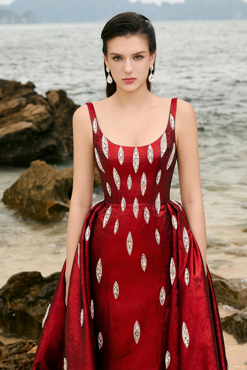 Jemma Ball Gown Loose Strap Taffeta Floor Length Dress