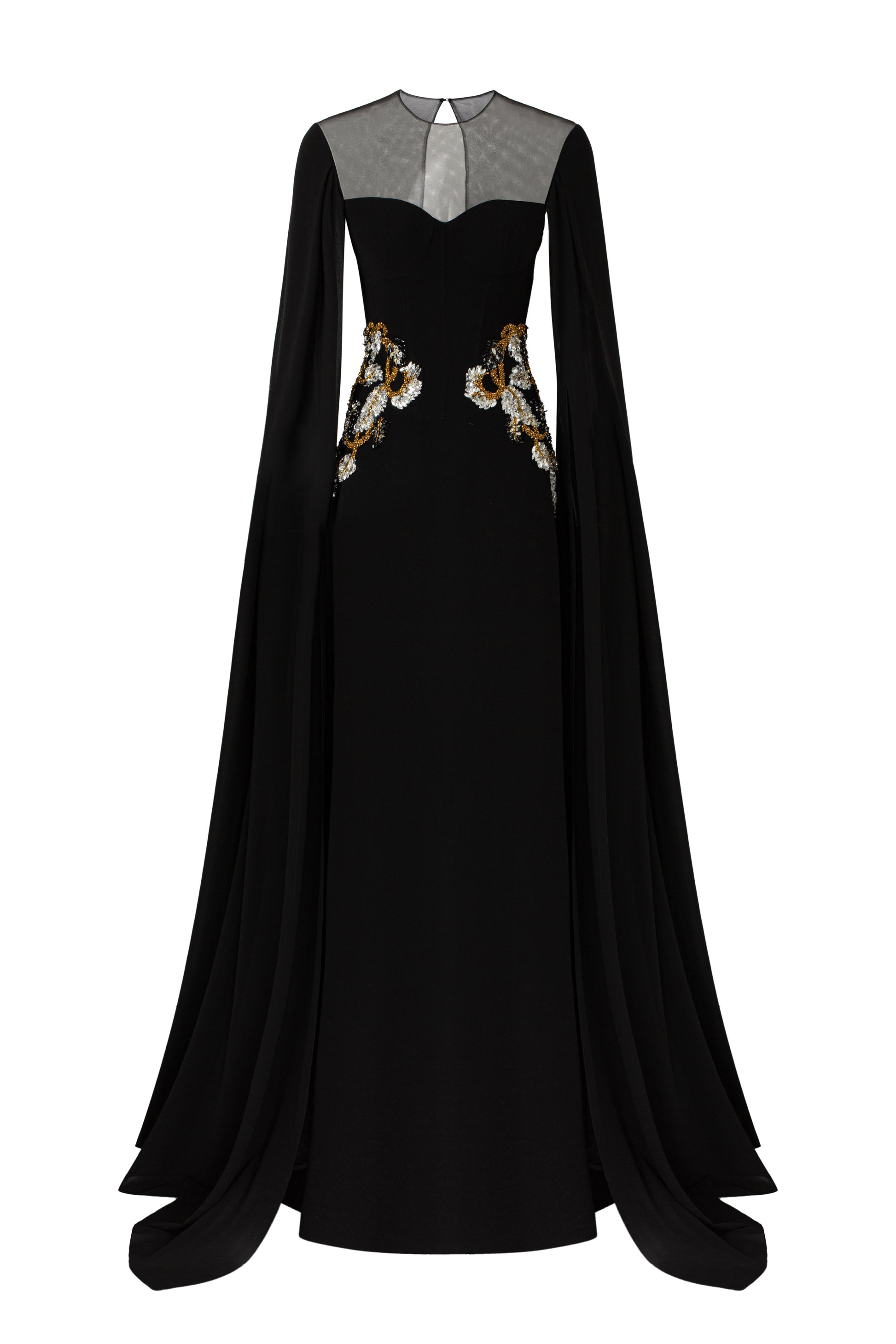 Sophia Cape Sleeve Maxi Dress