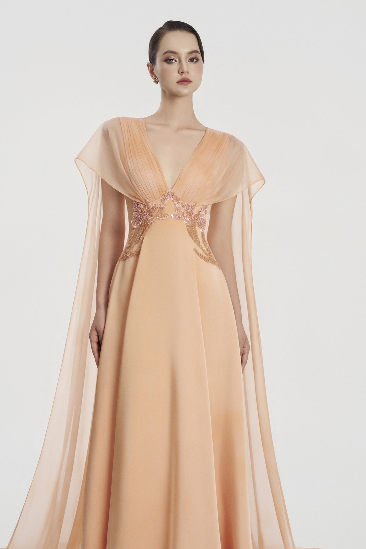 Delphine Cape Sleeve Maxi Dress