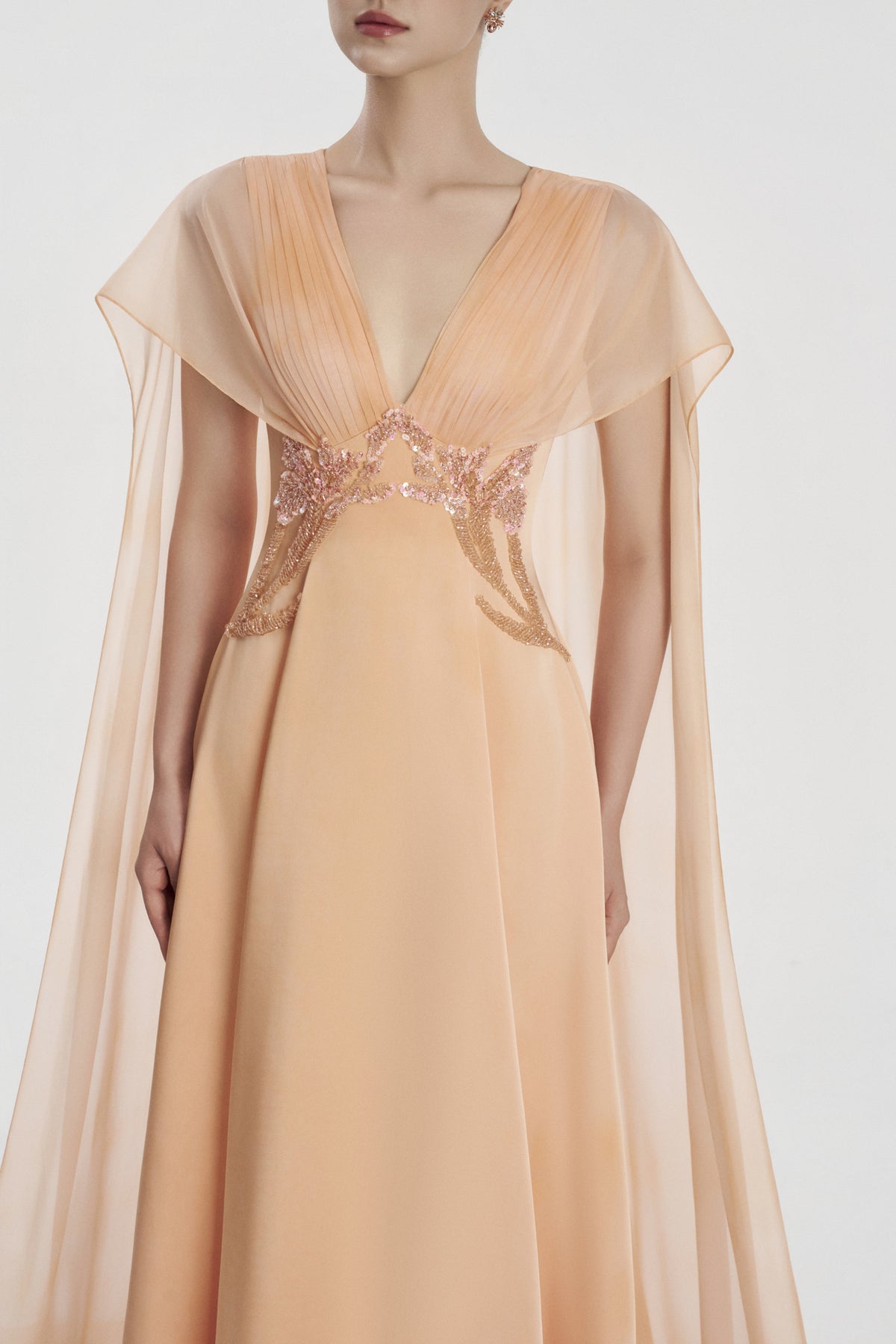 Delphine Cape Sleeve Maxi Dress