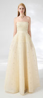 Cline Strapless Stone Organza Floor Length Dress - MEAN BLVD