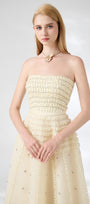 Cline Strapless Stone Organza Floor Length Dress - MEAN BLVD