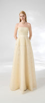 Cline Strapless Stone Organza Floor Length Dress - MEAN BLVD