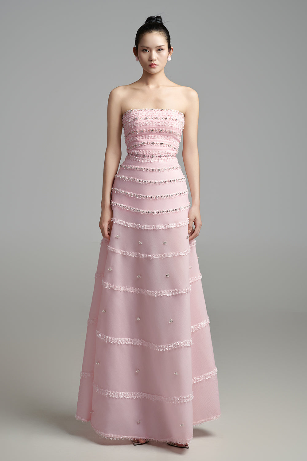 Legacy A-line Ruffle Trim Polyester Maxi Dress