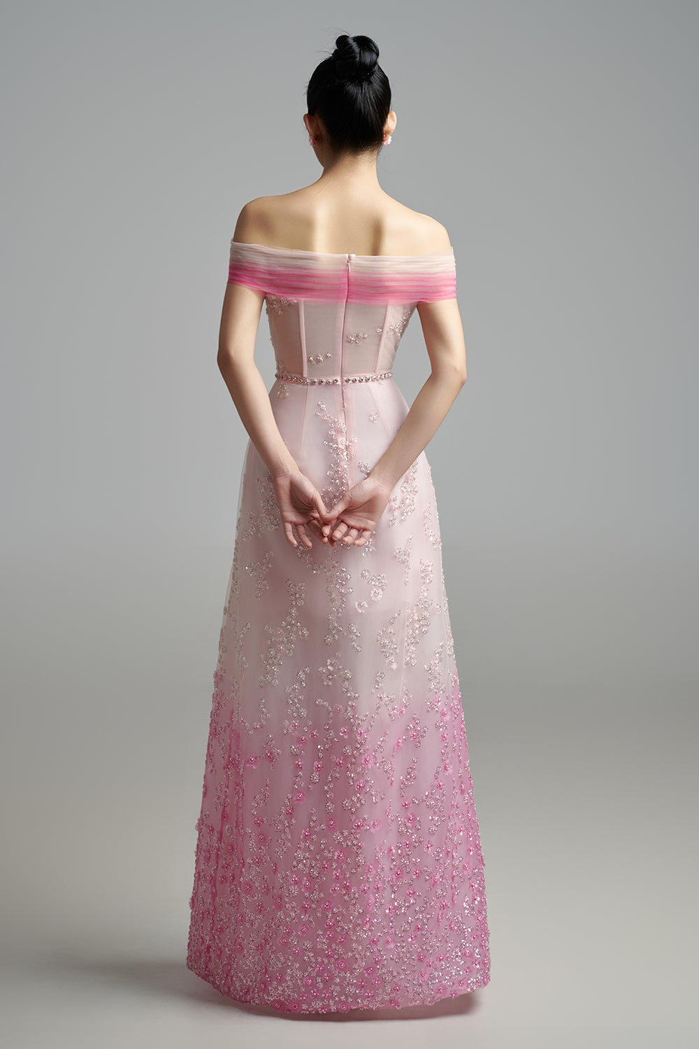 Lauryn A-line Off-Shoulder Polyester Maxi Dress