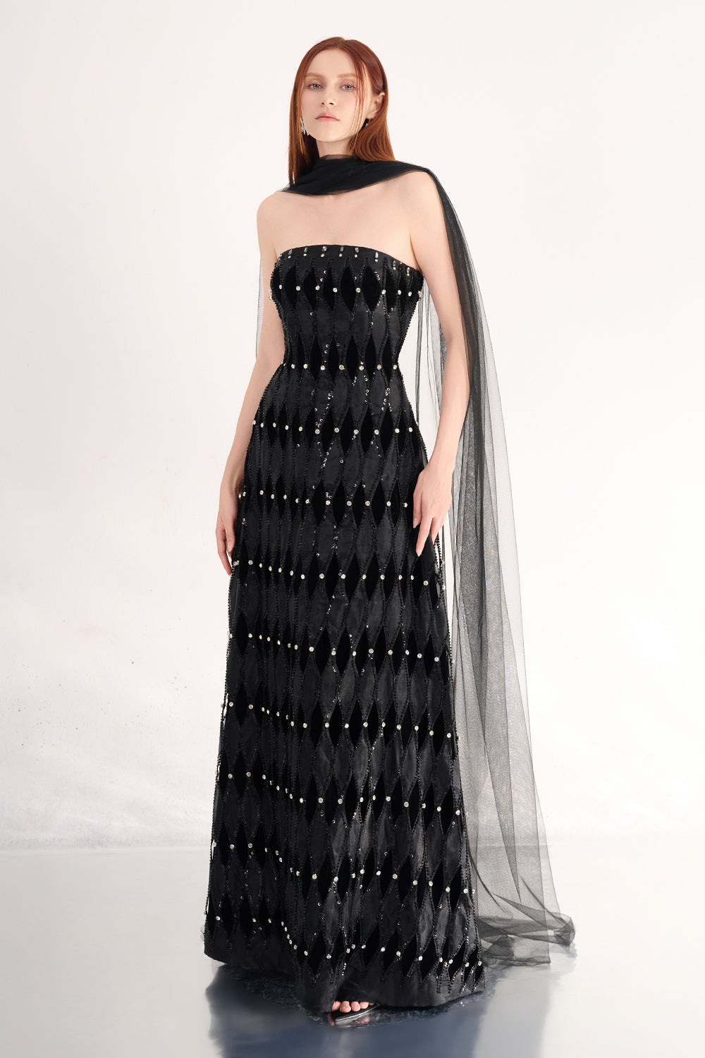 Women's Alaiya Ball Gown Scarf Neck Polyester Maxi Dress XXS/XS/S/M/L/XL/XXL/3XL/Customize Black Geometric MEAN BLVD Women's Alaiya Ball Gown Scarf Neck Polyester Maxi Dress XXS/XS/S/M/L/XL/XXL/3XL/Customize Black Geometric MEAN BLVD