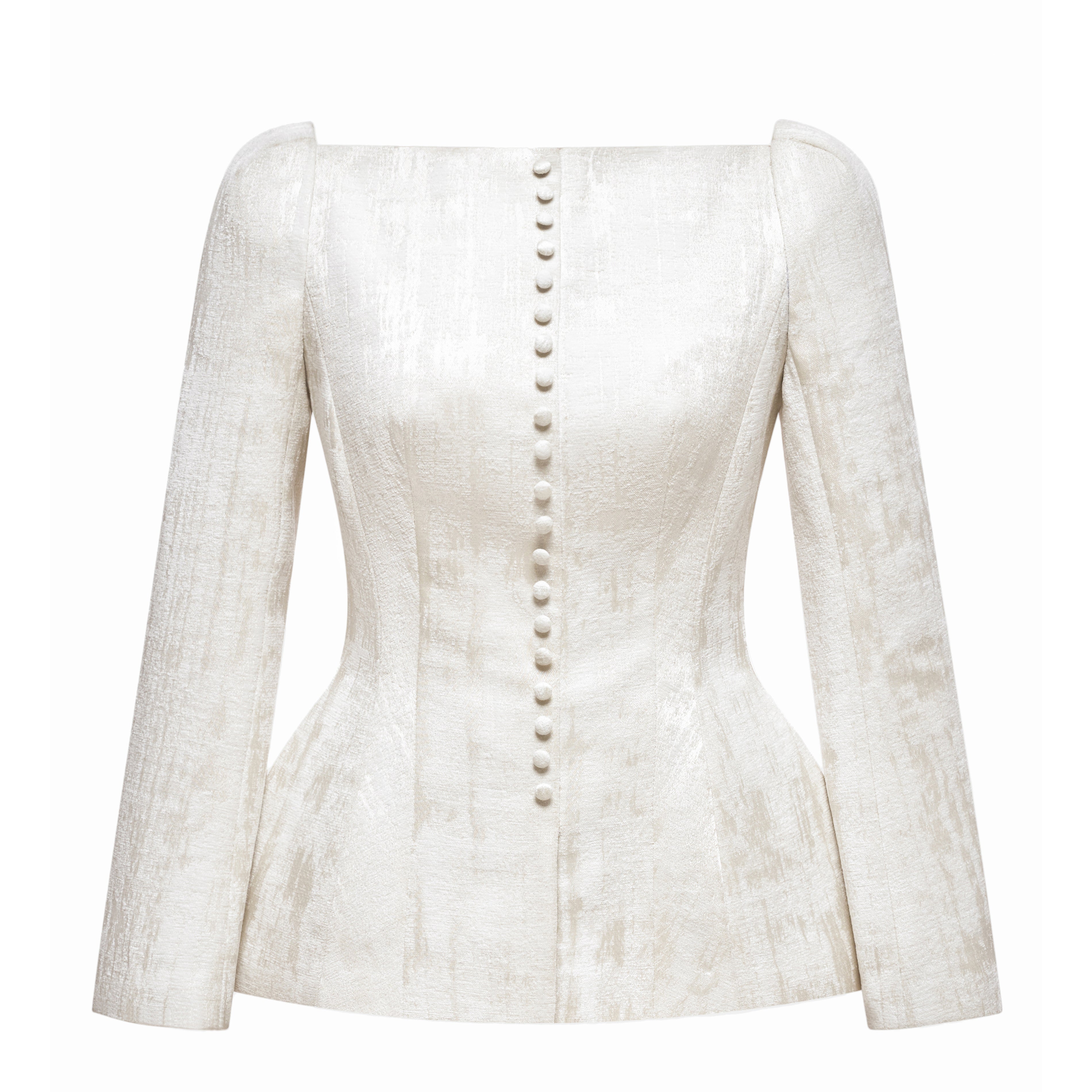 Estelle Peplum Button Blazer