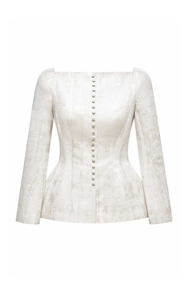 Estelle Peplum Button Blazer