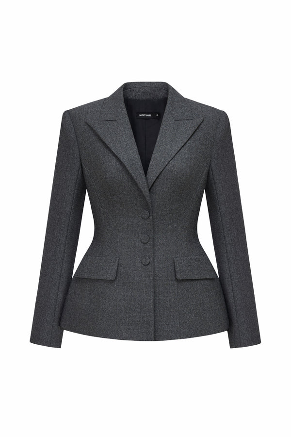 Clara Peplum Button Blazer