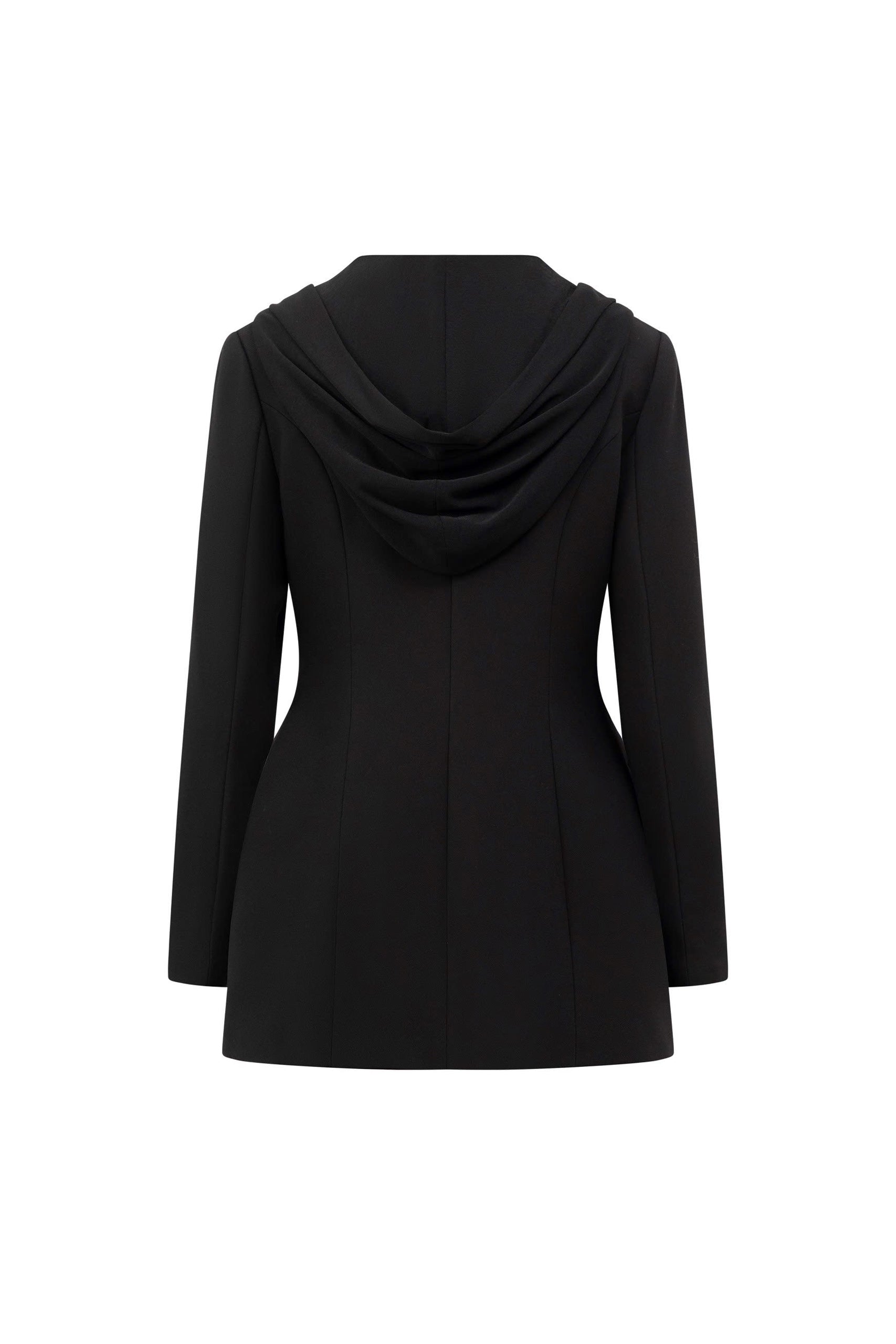 Vera Sheath Hooded Neck Cotton Blend Blazer