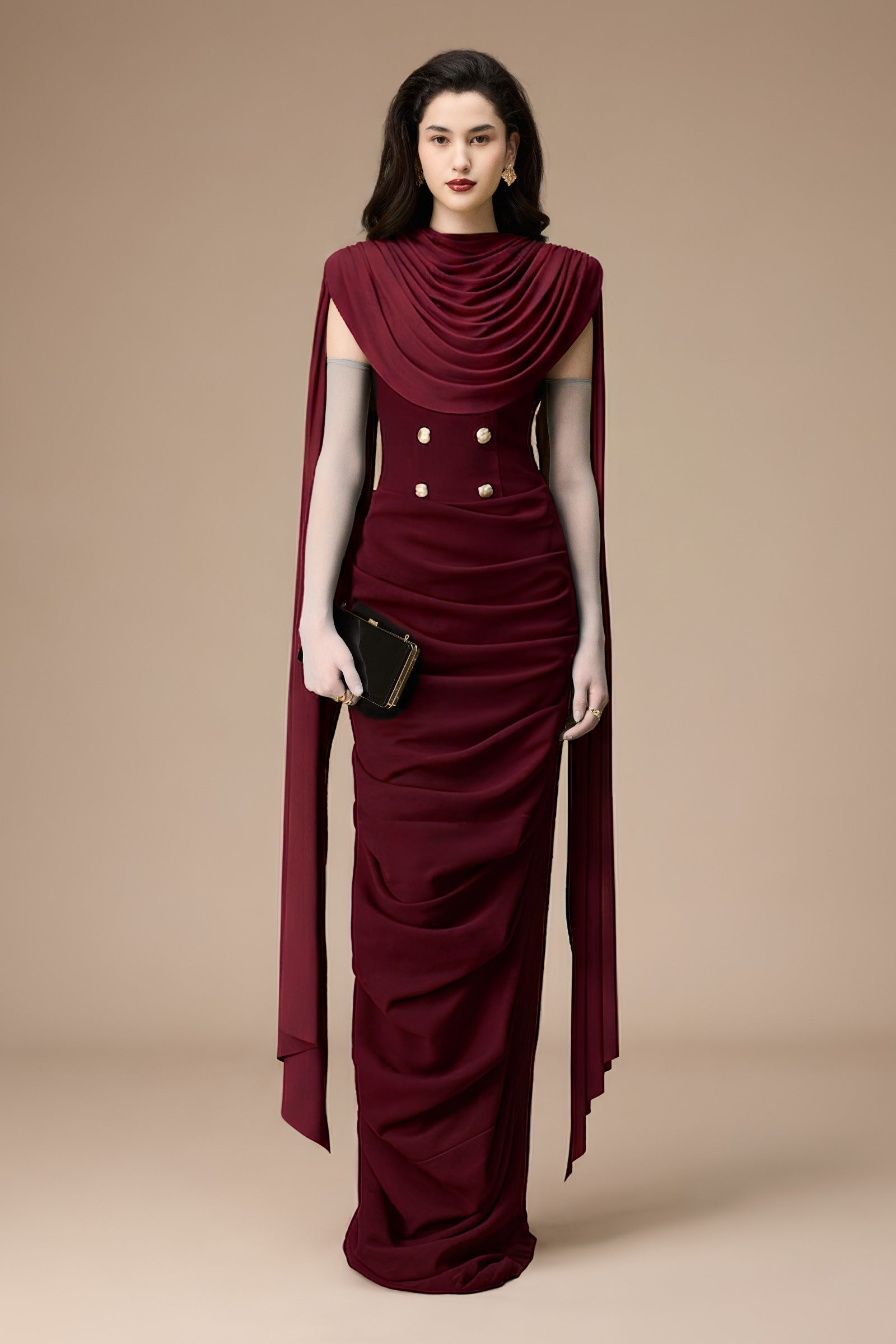 Volley Draped Maxi Dress