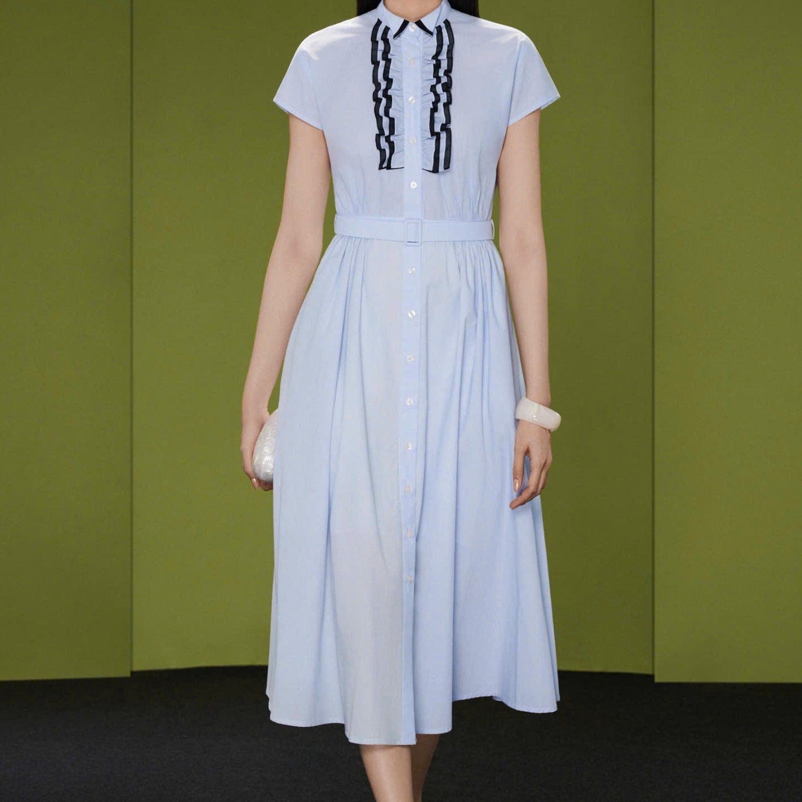 Valenne Collared Midi Dress - MEAN BLVD
