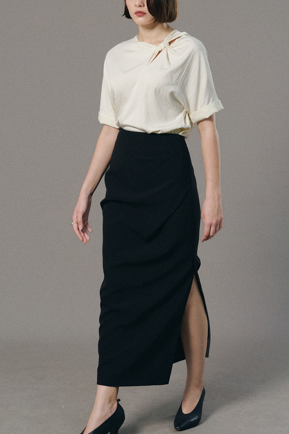 Valerie Asymmetric Neck Top - MEAN BLVD