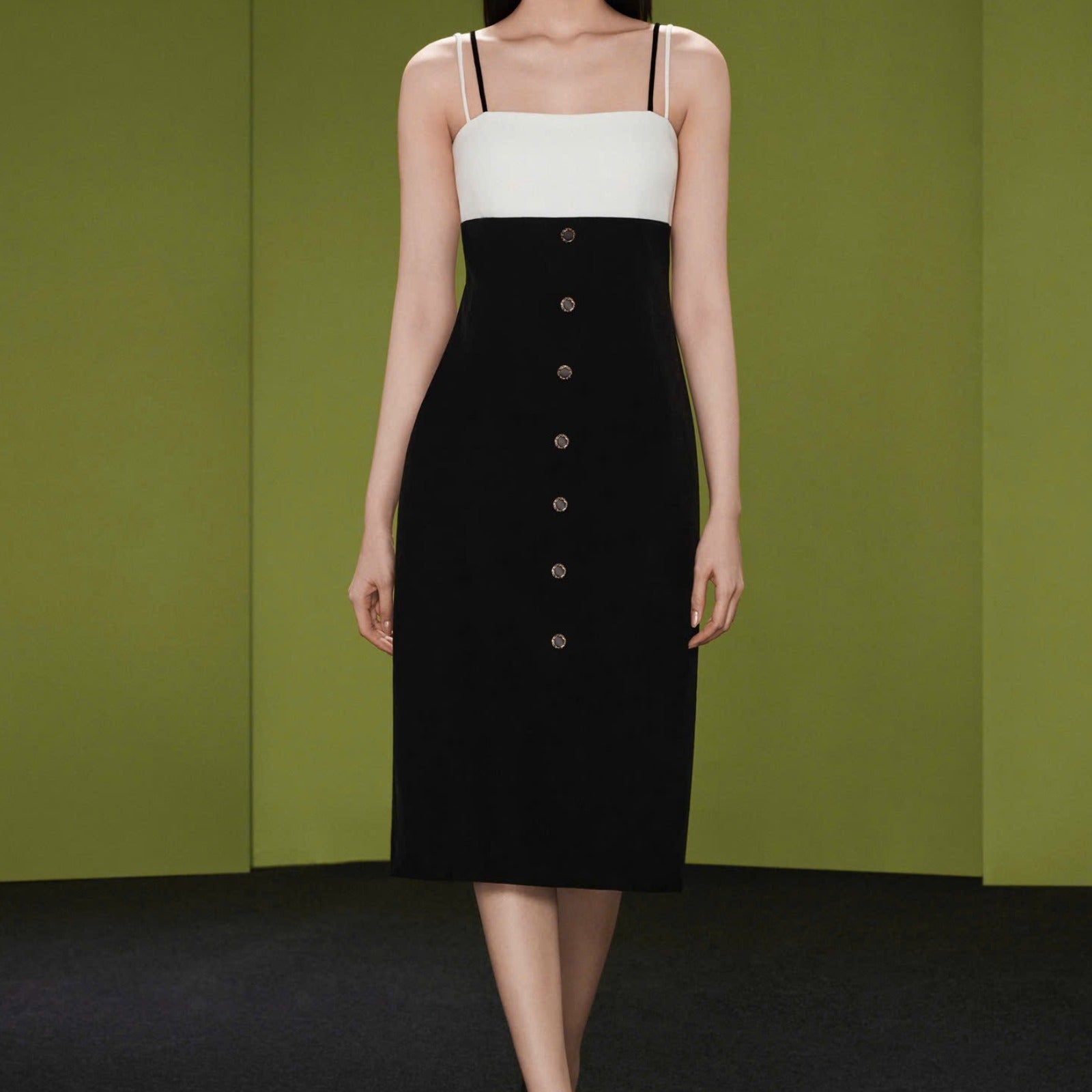 Velline Button Midi Dress - MEAN BLVD